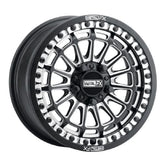 MetalFX Delta R Bdlk Contrast Cut 15" Wheels Bk Polaris RZR Turbo R & Pro R Ranger 1500 Xpedition