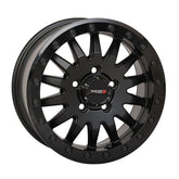 System 3 SB-8 Beadlock 15x10 Wide Wheels Matte Black Polaris RZR Turbo R & Pro R Ranger 1500 Xpedition