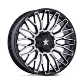 MSA Clubber 24" Wheels Black/Machined Polaris RZR Turbo R & Pro R Ranger 1500 Xpedition