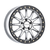 Raceline Alpha Beadlock 17" Wheels Silver (+25mm) Polaris RZR Turbo R & Pro R Ranger 1500 Xpedition
