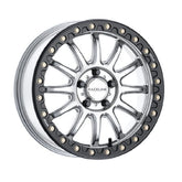Raceline Alpha Beadlock 17" Wheels Silver (+40mm) Polaris RZR Turbo R & Pro R Ranger 1500 Xpedition