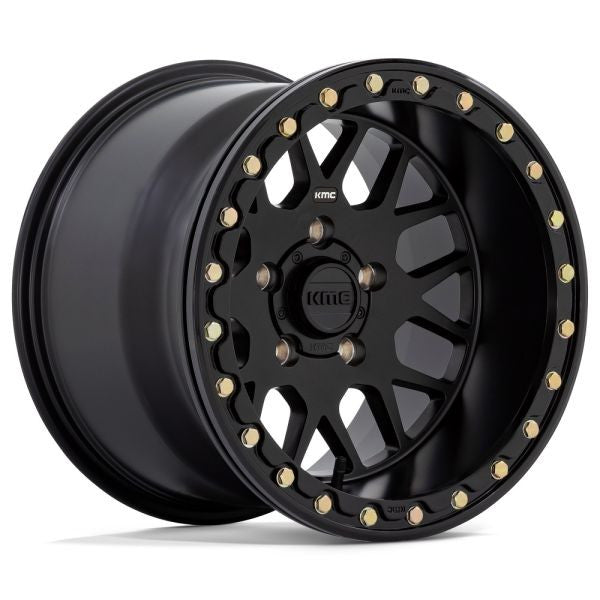 KMC Grenade Beadlock 15" Wheels Black (+0mm) Polaris RZR Turbo R & Pro R Ranger 1500 Xpedition