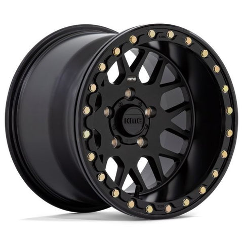 KMC Grenade Beadlock 15" Wheels Black (+0mm) Polaris RZR Turbo R & Pro R Ranger 1500 Xpedition