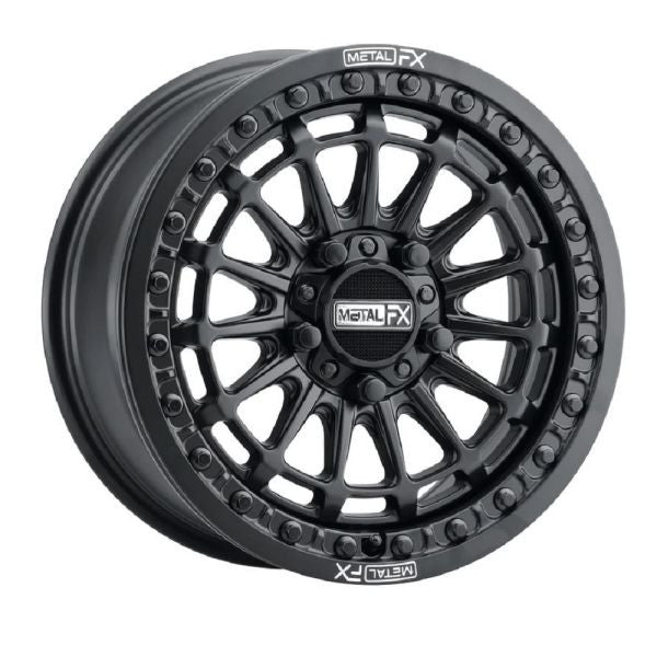 MetalFX Delta R Beadlock 15" Wheels Black Polaris RZR Turbo R & Pro R Ranger 1500 Xpedition