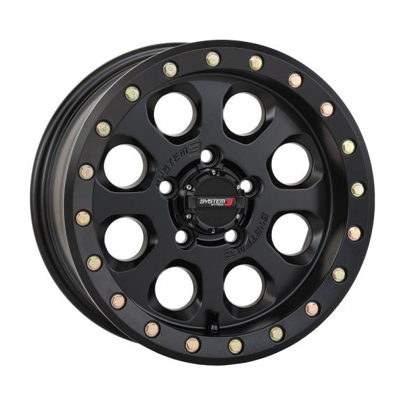 System 3 SB-7 Beadlock 15" Wheels Black (4+3) Polaris RZR Turbo R & Pro R Ranger 1500 Xpedition