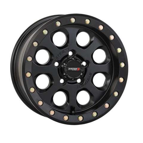 System 3 SB-7 Beadlock 15" Wheels Black (4+3) Polaris RZR Turbo R & Pro R Ranger 1500 Xpedition