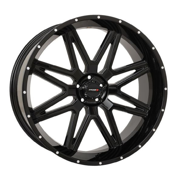 System 3 ST-7 24" Wheels Gloss Black Polaris RZR Turbo R & Pro R Ranger 1500 Xpedition