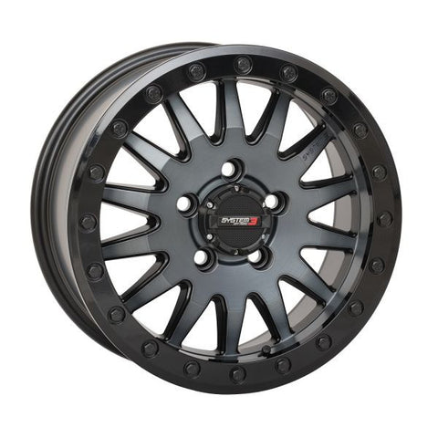 System 3 SB-8 Bdlk 15" Wheels Gy +38mm/+0mm Polaris RZR Turbo R & Pro R Ranger 1500 Xpedition