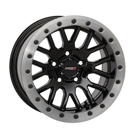 System 3 SB-9 Beadlock 15" Wheels Gloss Black +10mm Polaris RZR Turbo R & Pro R Ranger 1500 Xpedition