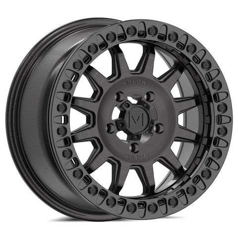 Valor V09 Beadlock 15" Wheels Brushed Charcoal Polaris RZR Turbo R & Pro R Ranger 1500 Xpedition