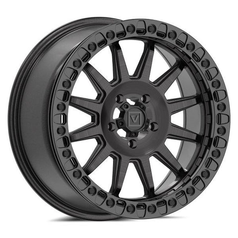 Valor V09 Beadlock 17" Wheels Brushed Charcoal Polaris RZR Turbo R & Pro R Ranger 1500 Xpedition