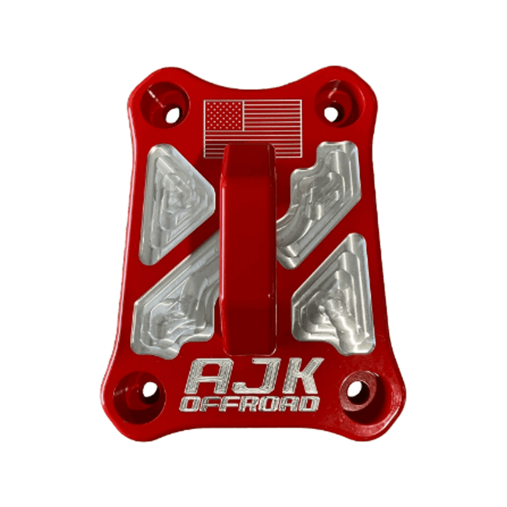 Polaris Pro R / Turbo R Billet Radius Rod Plate / Pull Plate  AJK Offroad Yes Red