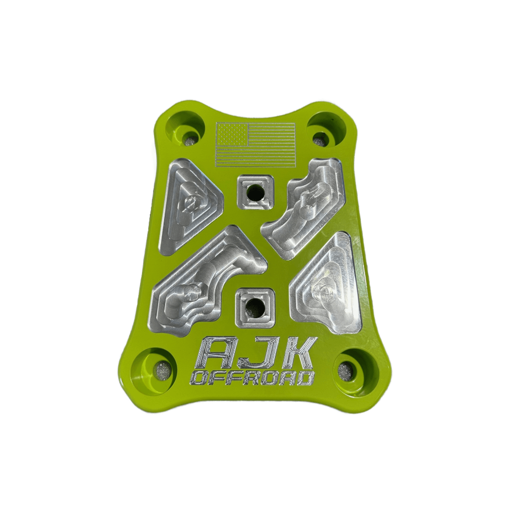 Polaris Pro R / Turbo R Billet Radius Rod Plate / Pull Plate  AJK Offroad No Lifted Lime