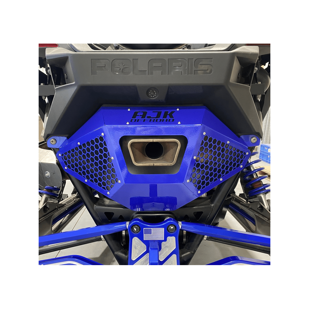 Polaris Pro R Exhaust Cover Bumper  AJK Offroad Black Ghost Gray