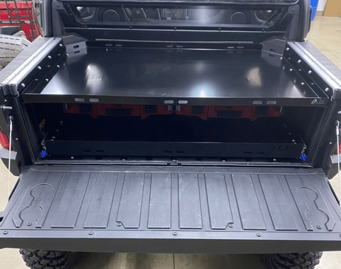 Polaris Xpedition Bed Drawer by AJK Offroad Closed with Milwaukee Kits