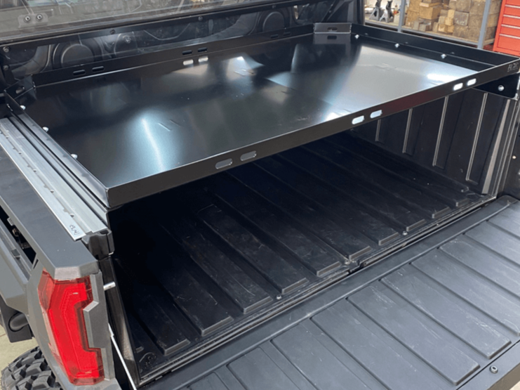 Polaris Xpedition Bed Tray by AJK Offroad   Left Side Angle View