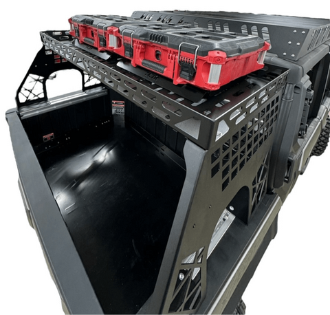 Polaris Xpedition Headache Rack 3/4 Rack  by AJK Offroad Side Back View with Loadouts