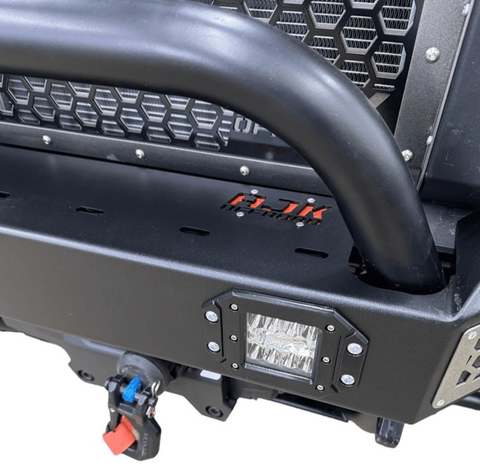 Polaris Xpedition Front Bumper by AJK Offroad Close Up of Right Side Light of Bumper