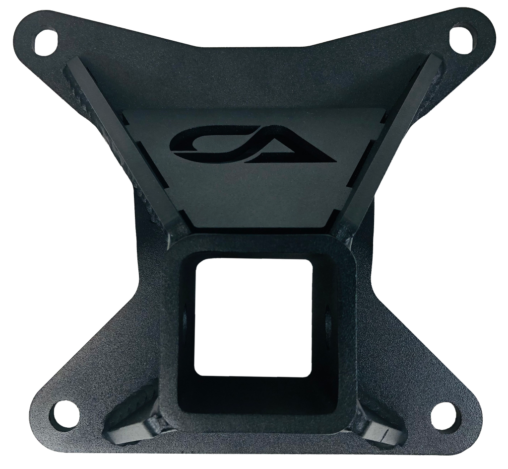 Honda Talon Hitch Receiver Plate is made from ¼” inch Laser Quality HRPO Steel and receives a 2” hitch tube. The fully welded bracing design gives it the strength to take a beating over and over. Powder coated to protect from rust and corrosion. Easy installation.  Fits All Honda Talon models Receives a 2” Hitch Tube