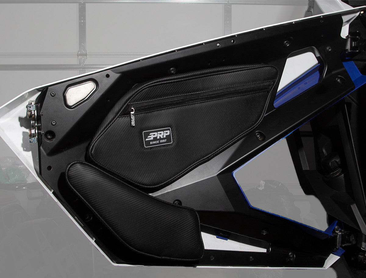 FRONT DOOR BAGS WITH KNEE PADS FOR POLARIS RZR PRO XP, PRO XP4, PRO R, TURBO R, PRO S (CUSTOM PAIR)