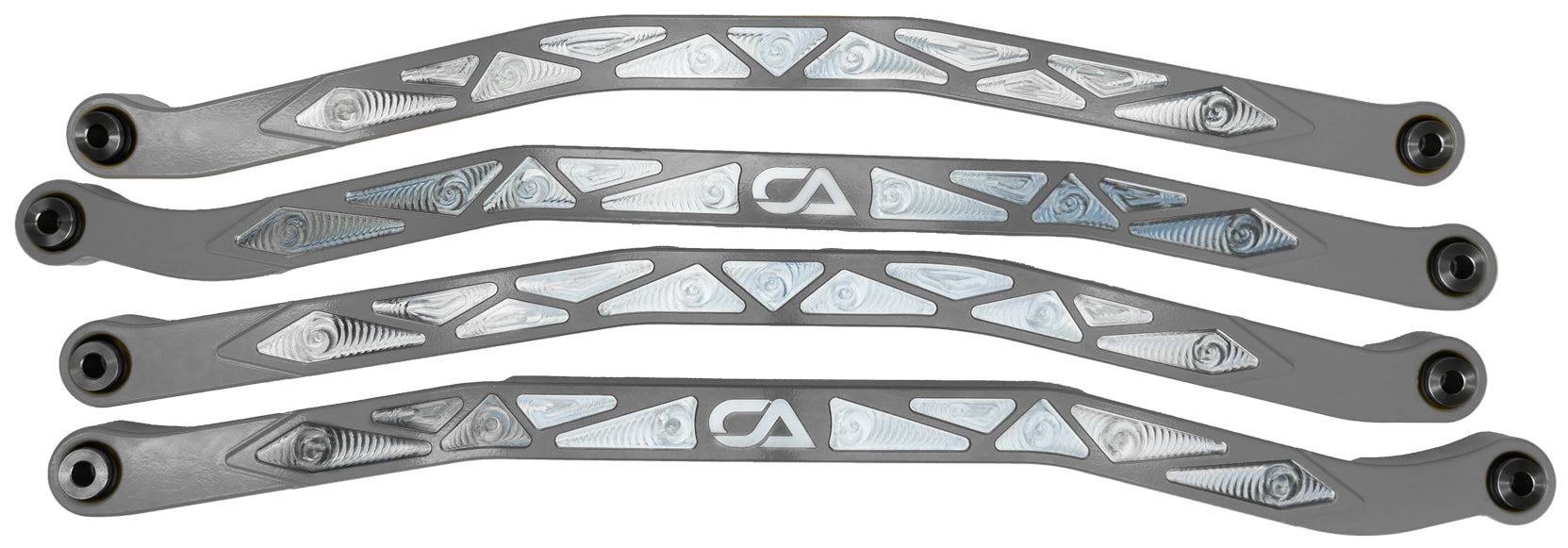 CA Technologies USA Cam-Am X3 High Clearance Radius Rods are the largest and thickest rods on the market providing strength, dependability, and affordability. 1.25 inches thick and 1.5 inches high. Built with FK Brand Spherical bearings. Kit contains four high clearance rods for the highest ground clearance.