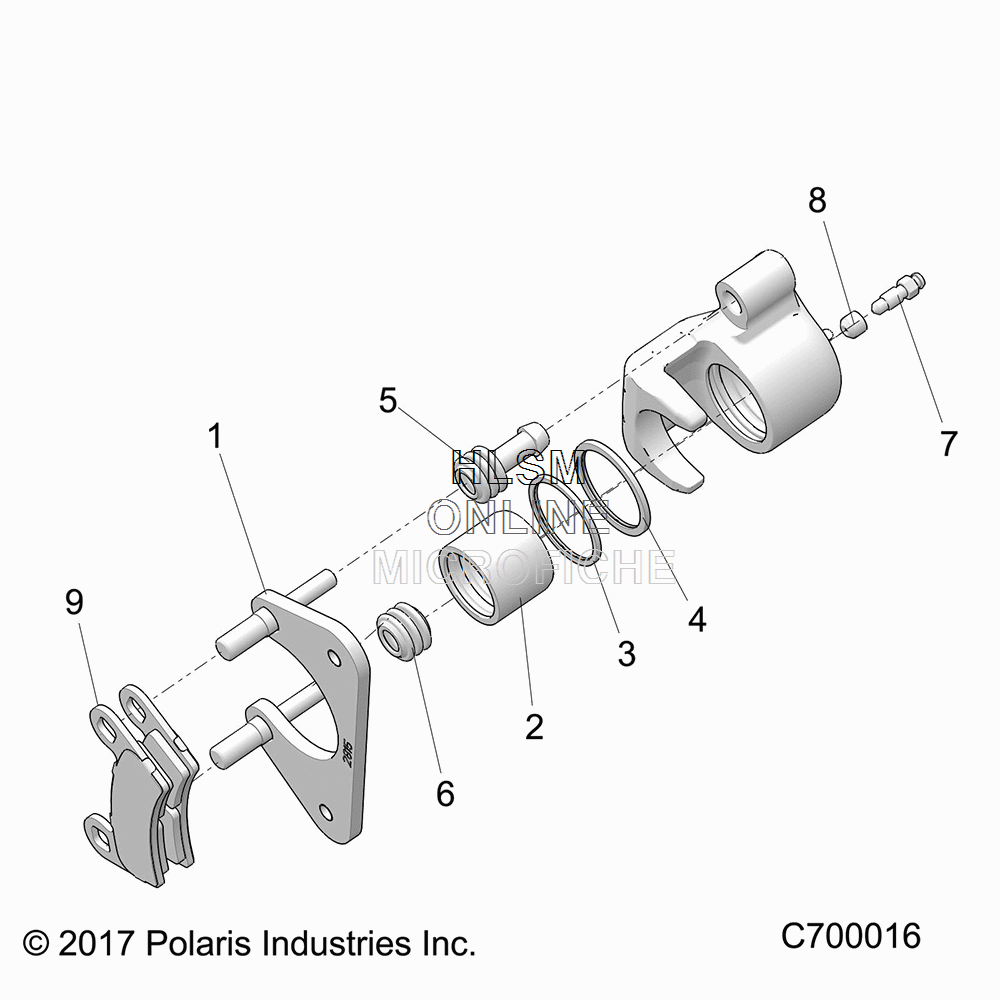Polaris Ranger Xp 1000 rear Caliper Kit