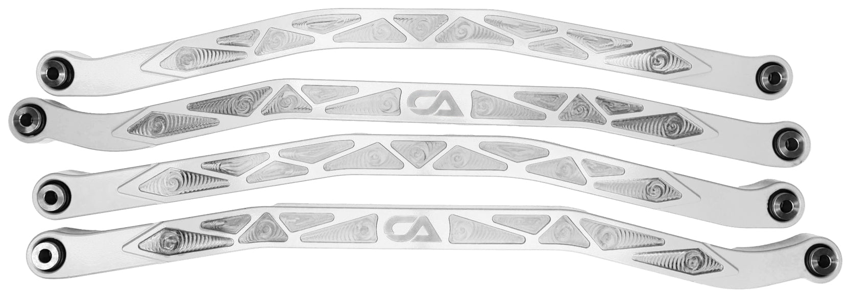 CA Technologies USA Cam-Am X3 High Clearance Radius Rods are the largest and thickest rods on the market providing strength, dependability, and affordability. 1.25 inches thick and 1.5 inches high. Built with FK Brand Spherical bearings. Kit contains four high clearance rods for the highest ground clearance.