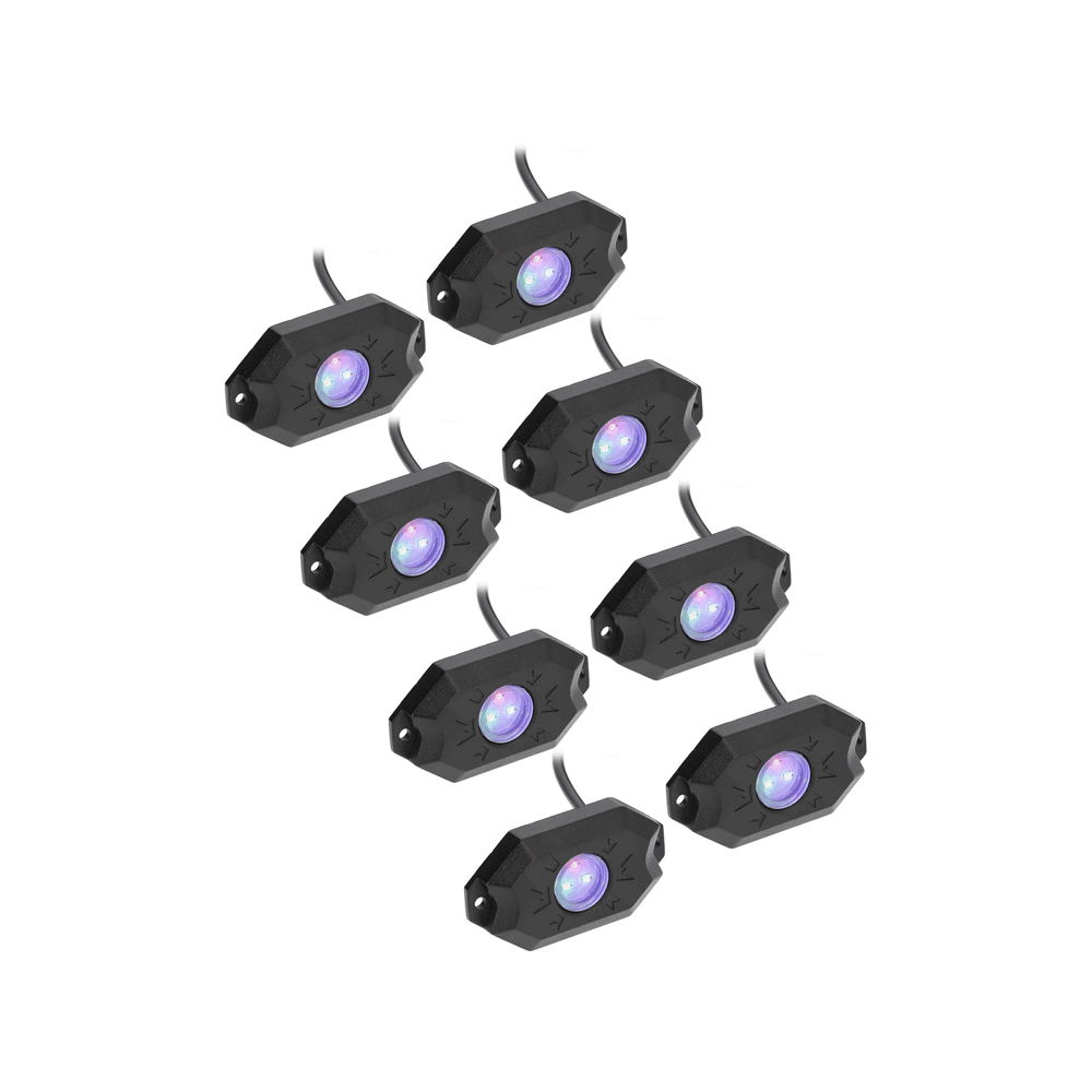 LED Rock Light Kit 8 Piece  AJK Offroad