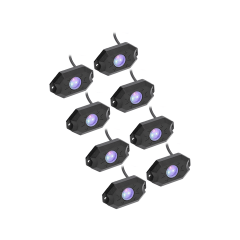LED Rock Light Kit 8 Piece  AJK Offroad