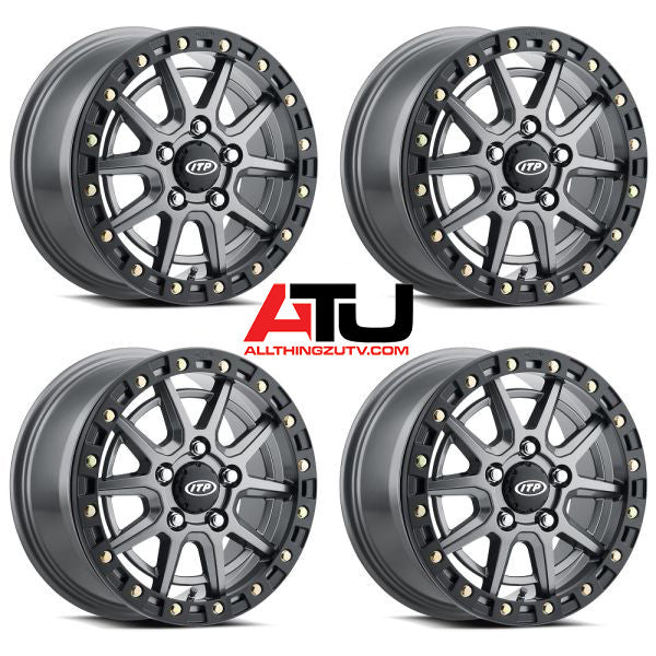  ITP SD10 Beadlock 15" Wheels Grey Polaris RZR Turbo R & Pro R Ranger 1500 Xpedition ITP Tires & Wheels for ATVs, UTVs and Golf Carts
