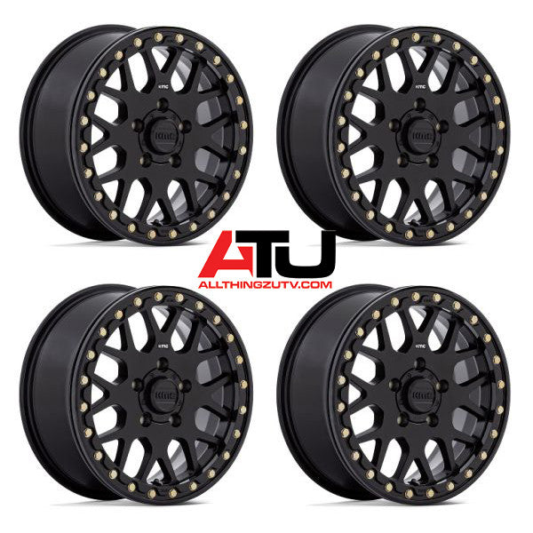 KMC Grenade Beadlock 15" Wheels Black (+38mm) Polaris RZR Turbo R & Pro R Ranger 1500 Xpedition