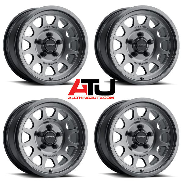 Method 414 15" Wheels Graphite (+25mm) Polaris RZR Turbo R & Pro R Ranger 1500 Xpedition