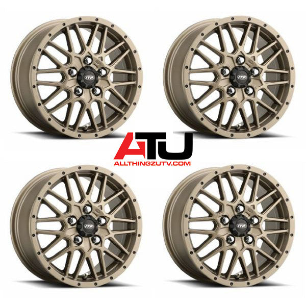 ITP Hurricane Wheels Bronze 15" Polaris RZR Turbo R & Pro R Ranger 1500 Xpedition ITP Tires & Wheels for ATVs, UTVs and Golf Carts
