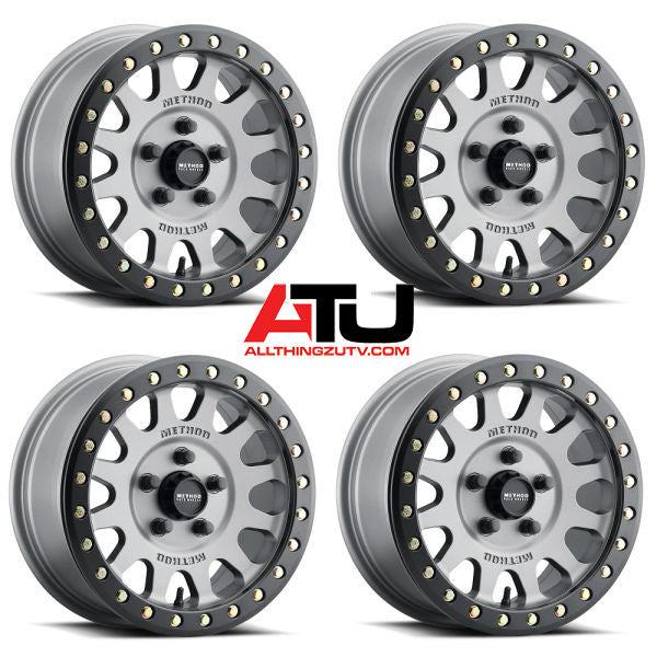 Method 401 Beadlock 15" Wheels Titanium Polaris RZR Turbo R & Pro R Ranger 1500 Xpedition