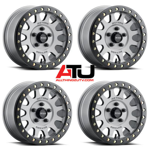 Method 401 Beadlock 15" Wheels Titanium Polaris RZR Turbo R & Pro R Ranger 1500 Xpedition