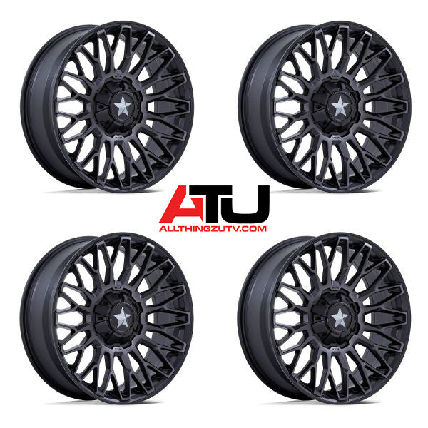 MSA Clubber 20" Wheels Matte Black DDT Polaris RZR Turbo R & Pro R Ranger 1500 Xpedition