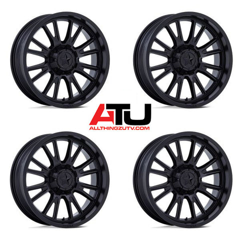 MSA ThunderLips 24" Wheels Matte Black Polaris RZR Turbo R & Pro R Ranger 1500 Xpedition