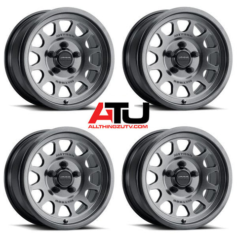 Method 414 14" Wheels Graphite (+13mm/+25mm) Polaris RZR Turbo R & Pro R Ranger 1500 Xpedition