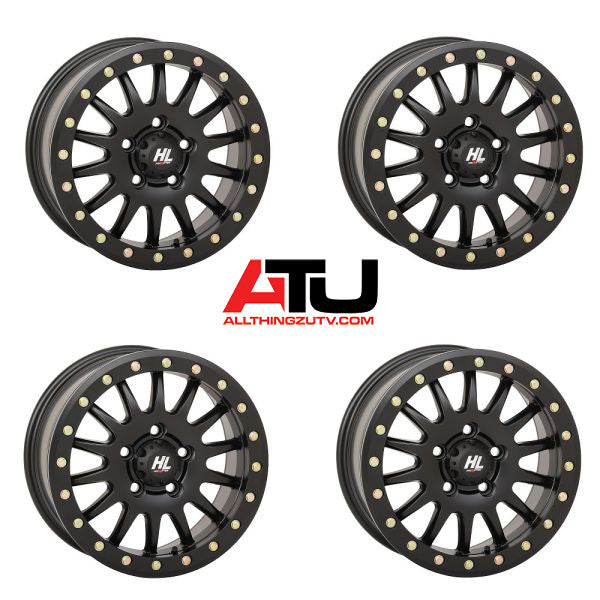 High Lifter by STI HL24 Beadlock 15" Wheels Matte Black Polaris RZR Turbo R & Pro R Ranger 1500 Xpedition