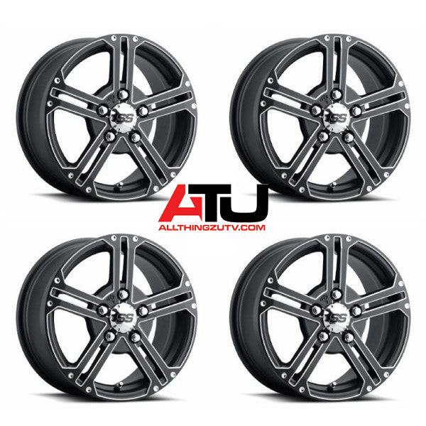 ITP SS212 15" Wheels Black Polaris RZR Turbo R & Pro R Ranger 1500 Xpedition