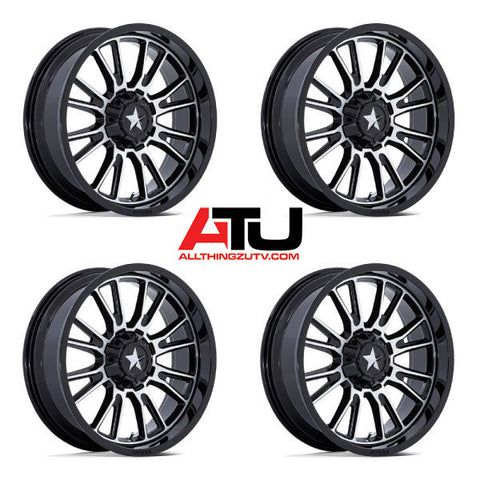 MSA Thunderlips 15" Wheels Black/Machined Polaris RZR Turbo R & Pro R Ranger 1500 Xpedition