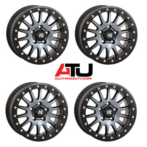 High Lifter by STI HL24 Beadlock 15" Wheels Matte Dark Tint Polaris RZR Turbo R & Pro R Ranger 1500 Xpedition