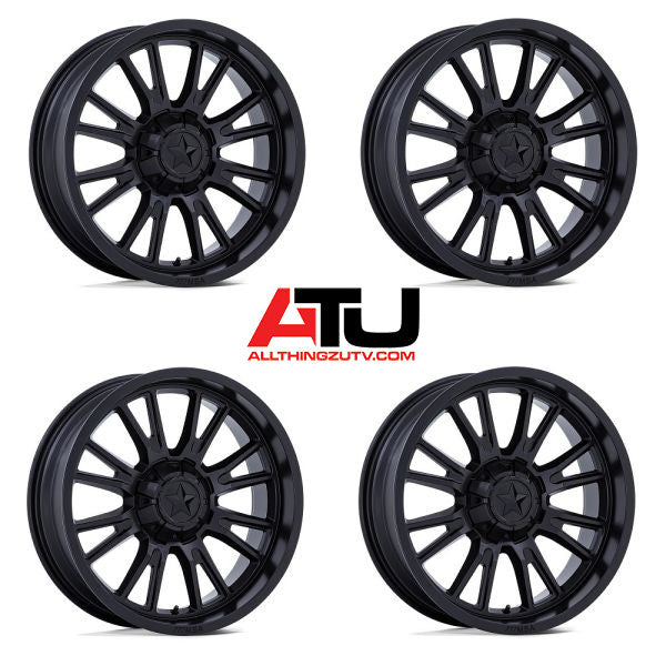 MSA ThunderLips 15" Wheels Matte Black Polaris RZR Turbo R & Pro R Ranger 1500 Xpedition