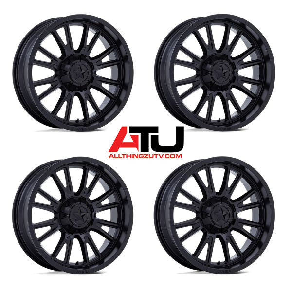 MSA ThunderLips 20" Wheels Matte Black Polaris RZR Turbo R & Pro R Ranger 1500 Xpedition