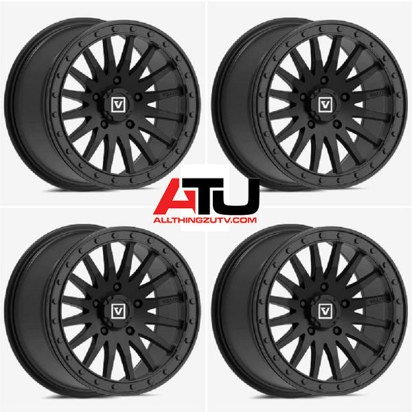 Valor V06 15x8 / 15x10 Wheels Satin Black Polaris RZR Turbo R & Pro R Ranger 1500 Xpedition