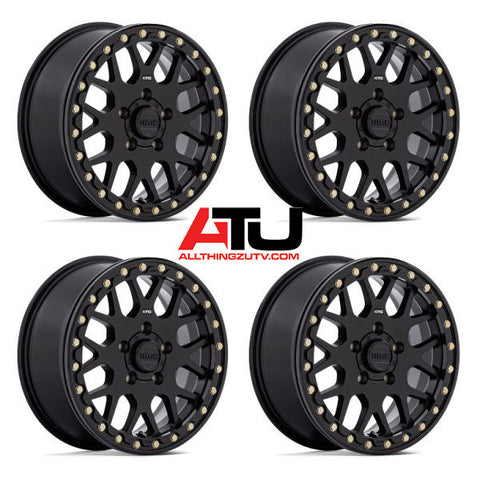 KMC Grenade Beadlock 15" Wheels Bk (+38mm) Polaris RZR Turbo R & Pro R Ranger 1500 Xpedition