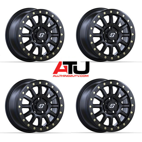 Sedona Sano Beadlock 15x7 Wheels Black Polaris RZR Turbo R & Pro R Ranger 1500 Xpedition