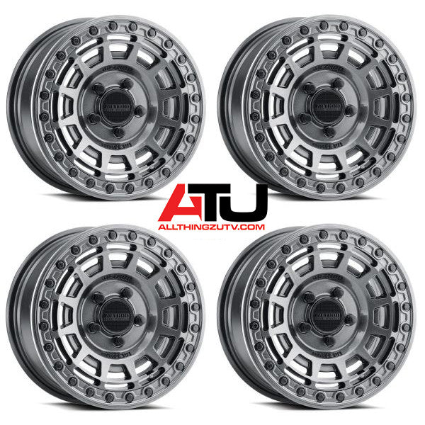 Method 415 15x7/15x10 Wheels Graphite (+38mm/+25mm) Polaris RZR Turbo R & Pro R Ranger 1500 Xpedition