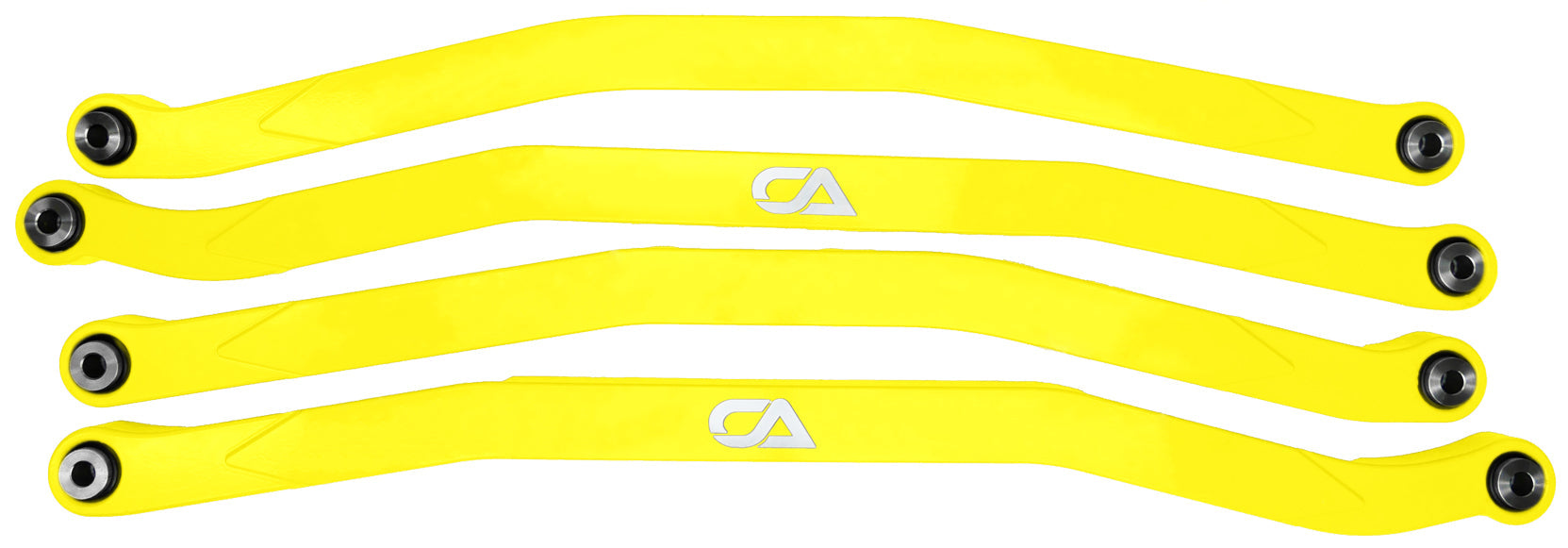 CA Technologies USA Cam-Am X3 High Clearance Radius Rods are the largest and thickest rods on the market providing strength, dependability, and affordability. 1.25 inches thick and 1.5 inches high. Built with FK Brand Spherical bearings. Kit contains four high clearance rods for the highest ground clearance.