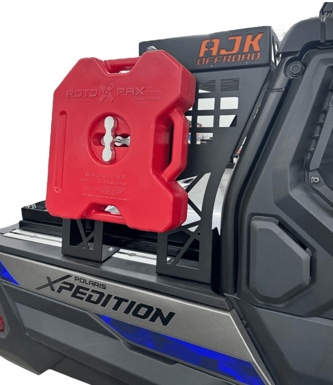 Polaris Xpedition Headache Rack 3/4 Rack  by AJK Offroad Side View with RotoPax
